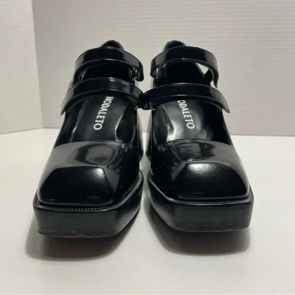 NODALETO Bulla Babies Mary Jane Platform Heels | Black Gloss Leather | EU 38 - Picture 11 of 11